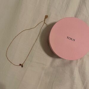 You’d Motif cross necklace in rose silver Vermil with spinels and ruby